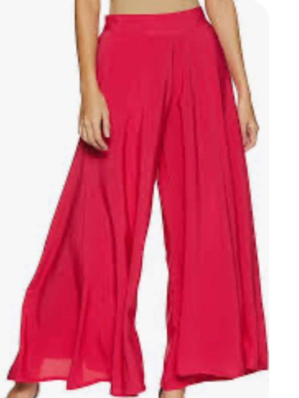 Forever 21 Hot Pink Rayon Palazzo Pants Size Large